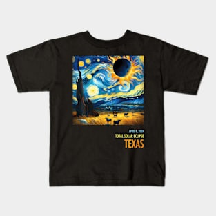 Total Solar Eclipse 2024 Texas Kids T-Shirt